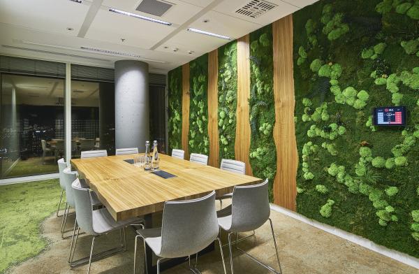 Ściana z mchu i inne polskie inspiracje w biurze JLL