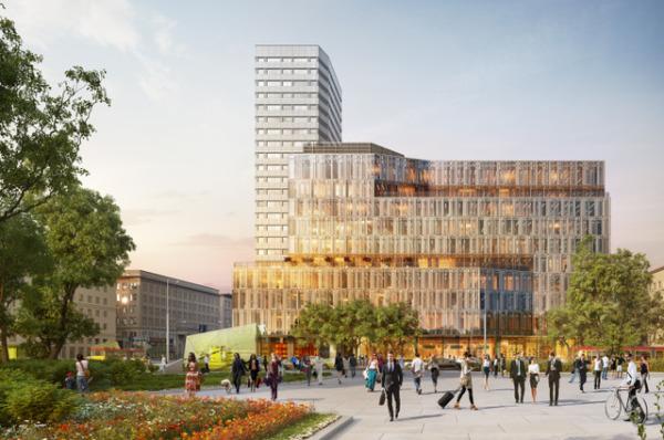 Centrum Marszałkowska z wiechą (wideo)