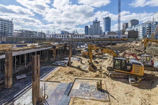 Podziemna część Mennica Legacy Tower w budowie